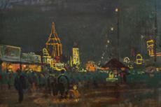 Hans Reinhold Lichtenberger, (1876-1957), Marienplatz bei Nacht, Privatbesitz; Foto Wolfgang Pulfer